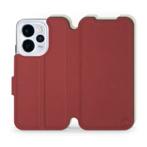 Hülle für OPPO Reno 15 pro - Farbe Dunkelrot mit Platin