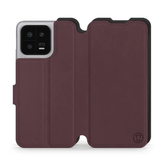 Hülle für Xiaomi 13 - Farbe Burgund mit Schwarz