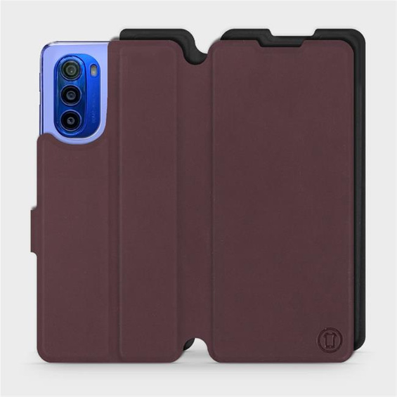 Hülle für Motorola Moto G51 5G - Farbe Burgund mit Schwarz