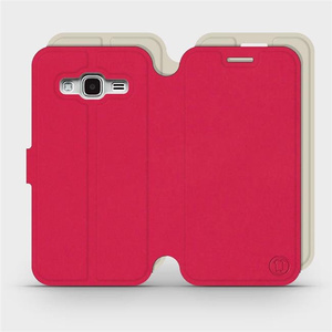 Hülle für Samsung Galaxy J3 2016 - Farbe Rot mit Platin