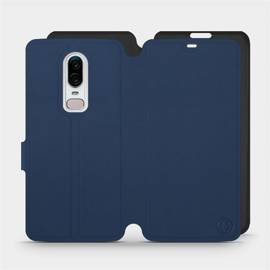 Hülle für OnePlus 6 A6000 - Farbe Marine mit Schwarz