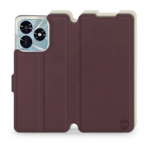 Hülle für Huawei Honor X5c Plus - Farbe Burgund mit Platin