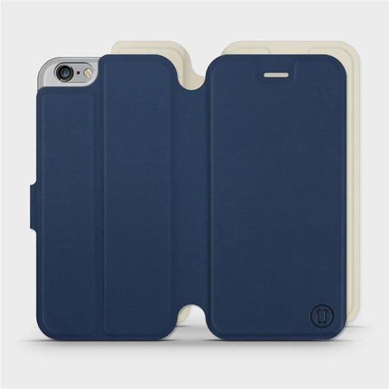 Hülle für Apple iPhone 6 - Farbe Marineblau mit Platin
