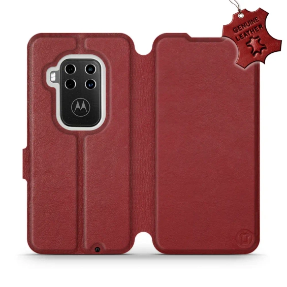 Hülle für Motorola One Zoom - Farbe Dark Red Leather