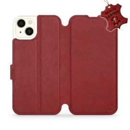 Hülle für Apple iPhone 15 Plus - Farbe Dark Red Leather