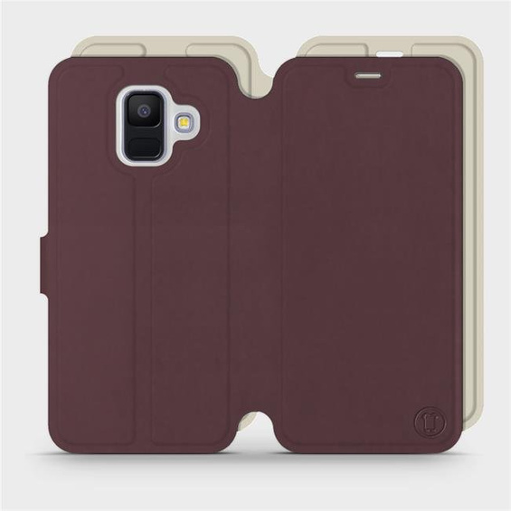 Hülle für Samsung Galaxy A6 2018 - Farbe Burgund mit Platin