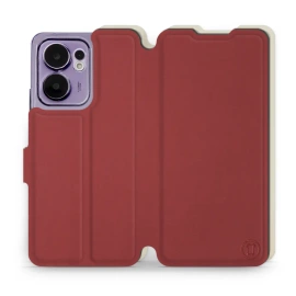 Hülle für OPPO Reno 13 F 5G - Farbe Dunkelrot mit Platin