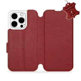 Hülle für Apple iPhone 15 Pro - Farbe Dark Red Leather