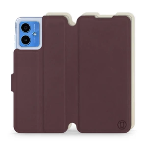 Hülle für Motorola Moto G14 - Farbe Burgund mit Platin