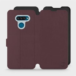 Hülle für LG K50S - Farbe Burgund mit Schwarz