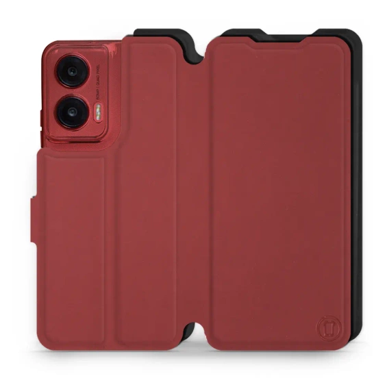 Hülle für Motorola Moto G35 5G - Farbe Dunkelrot mit Schwarz