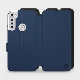 Hülle für Motorola One Fusion Plus - Farbe Marine mit Schwarz