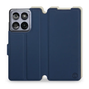 Hülle für Motorola Edge 60 Fusion - Farbe Marineblau mit Platin