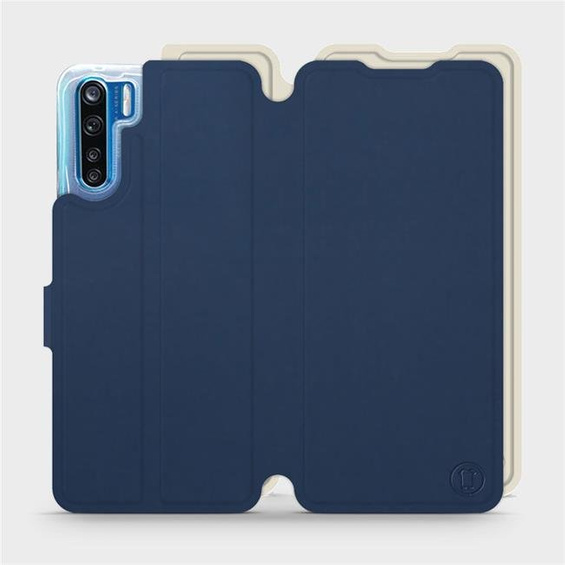 Hülle für OPPO A91 - Farbe Marineblau mit Platin