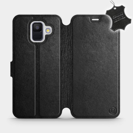 Hülle für Samsung Galaxy A6 2018 - Farbe Black Leather