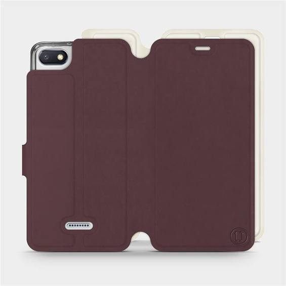 Hülle für Xiaomi Redmi 6A - Farbe Burgund mit Platin
