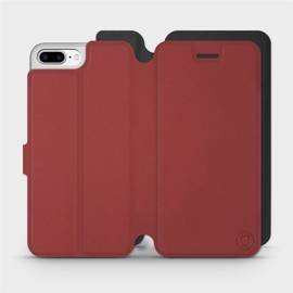 Hülle für Apple iPhone 7 Plus - Farbe Dunkelrot mit Schwarz