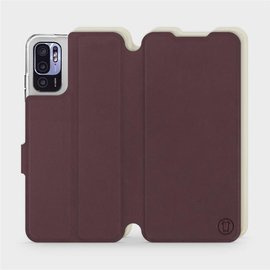 Hülle für Xiaomi Redmi Note 10 5G - Farbe Burgund mit Platin