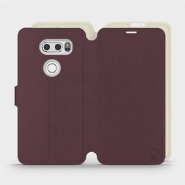 Hülle für LG V30 - Farbe Burgund mit Platin