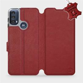 Hülle für Motorola Moto E40 - Farbe Dark Red Leather