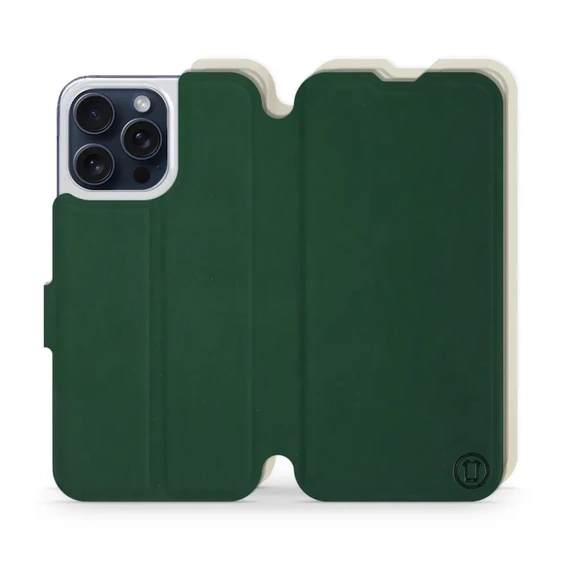 Hülle für Apple iPhone 15 Pro Max - Farbe Grün mit Platin