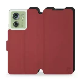 Hülle für Motorola Edge 40 - Farbe Dunkelrot mit Schwarz