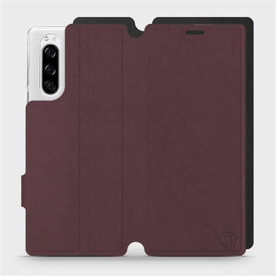 Hülle für Sony Xperia 5 - Farbe Burgund mit Schwarz