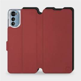 Hülle für Motorola Moto E32s - Farbe Dunkelrot mit Schwarz