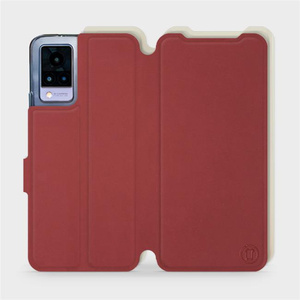 Hülle für Vivo V21 5G - Farbe Dunkelrot mit Platin