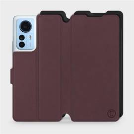 Hülle für Xiaomi 12 Pro - Farbe Burgund mit Schwarz