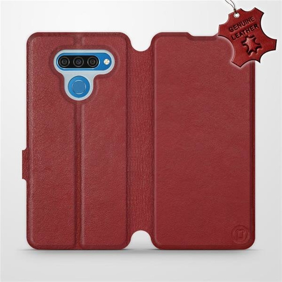 Hülle für LG Q60 - Farbe Dark Red Leather