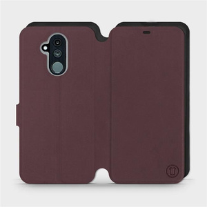 Hülle für Huawei Mate 20 Lite - Farbe Burgund mit Schwarz