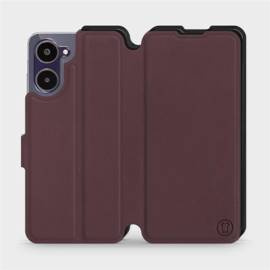 Hülle für Realme 10 - Farbe Burgund mit Schwarz