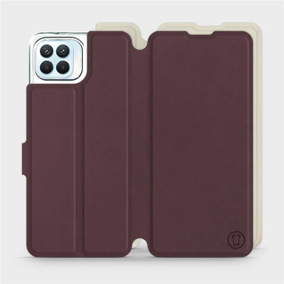Hülle für OPPO Reno 4 Lite - Farbe Burgund mit Platin