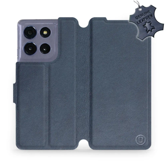 Hülle für Motorola Moto G86 5G - Farbe Blue Leather