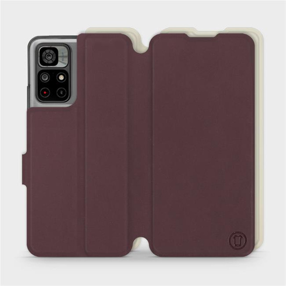 Hülle für Xiaomi Redmi Note 11 - Farbe Burgund mit Platin