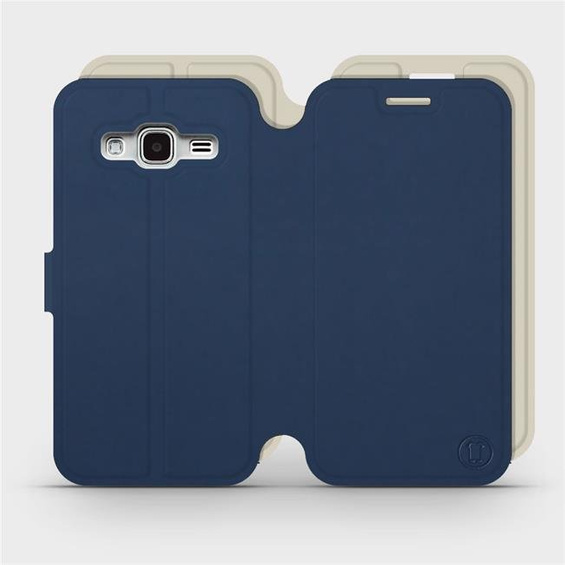 Hülle für Samsung Galaxy J3 2016 - Farbe Marineblau mit Platin