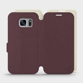 Hülle für Samsung Galaxy S7 Edge - Farbe Burgund mit Platin