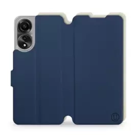 Hülle für OPPO A78 5G - Farbe Marineblau mit Platin