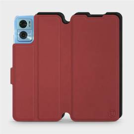Hülle für Motorola Moto E22 - Farbe Dunkelrot mit Schwarz