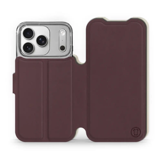 Hülle für Apple iPhone 17 Pro - Farbe Burgund mit Platin