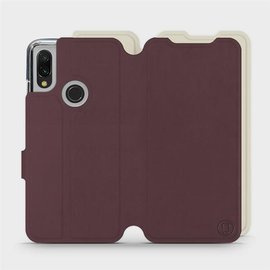 Hülle für Xiaomi Redmi 7 - Farbe Burgund mit Platin