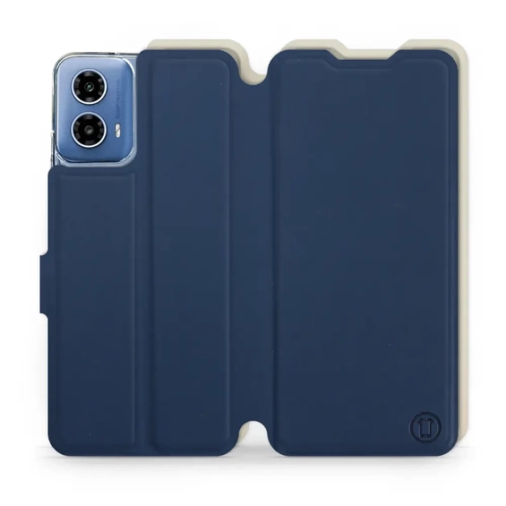 Hülle für Motorola Moto G34 5G - Farbe Marineblau mit Platin