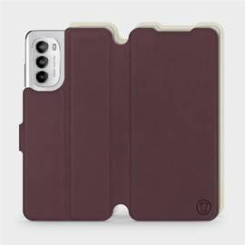 Hülle für Motorola Moto G82 5G - Farbe Burgund mit Platin