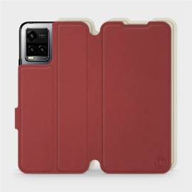 Hülle für Vivo Y33S - Farbe Dunkelrot mit Platin