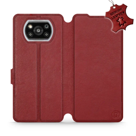 Hülle für Xiaomi POCO X3 NFC - Farbe Dark Red Leather