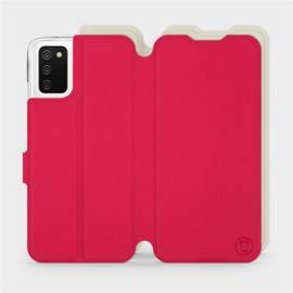 Hülle für Samsung Galaxy A03S - Farbe Rot mit Platin