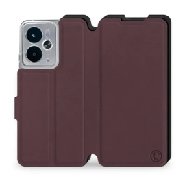 Hülle für Realme 14 5G - Farbe Burgund mit Schwarz