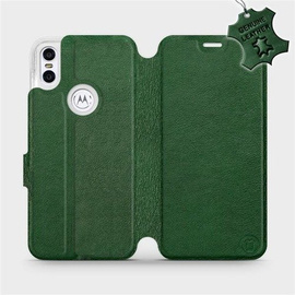 Hülle für Motorola One - Farbe Green Leather