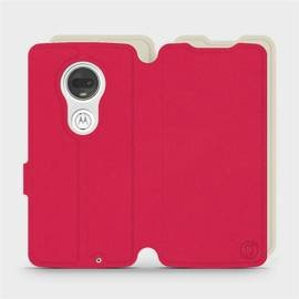 Hülle für Motorola Moto G7 - Farbe Rot mit Platin